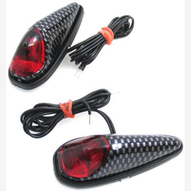 LED lights (stick-on) - red / carbon exterior