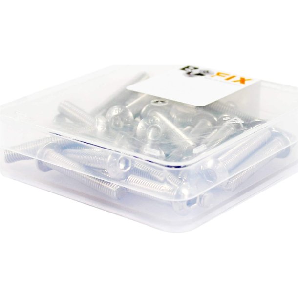 Bofix boks med unbrakoskrue M5x12 rustfrit stl (25 stk.)