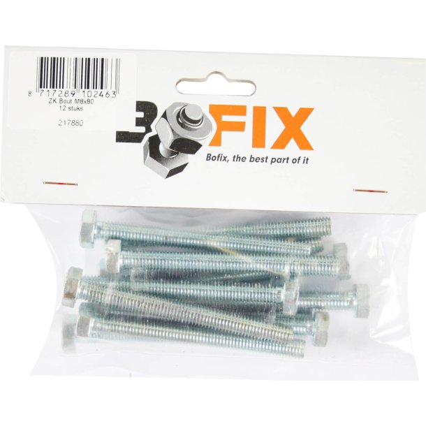 Bofix DS bolt Hexagon Head M8X80 (12 stykker)
