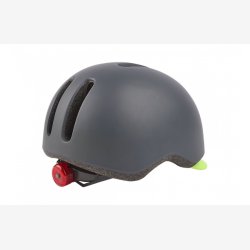 Cykelhjelm Polisport Commuter M (54-58cm) med baglygte - mat mrkegr/fluorescerende gul