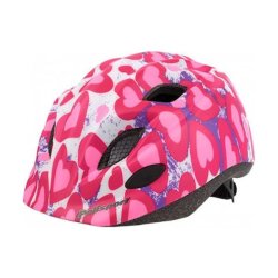 Cykelhjelm til bnr Polisport Glitter Hearts S 52-56 cm - lyserd/hvid