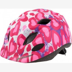 Cykelhjelm til bnr Polisport Glitter Hearts S 52-56 cm - lyserd/hvid