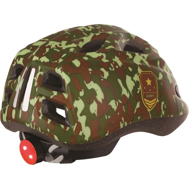 Cykelhjelm til brn Polisport Army S (52-56 cm) - med LED-lys