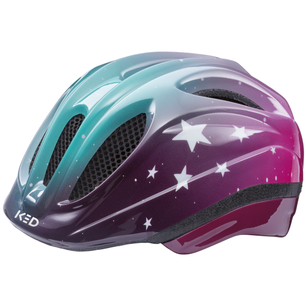 Cykelhjelm KED Meggy III Trend S (46-51 cm) - stjerner pink aqua blank