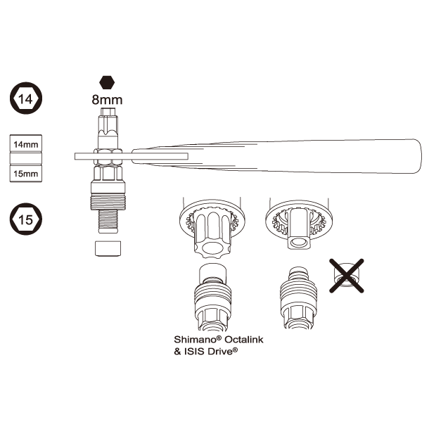 Crank tool IceToolz 04S1 with ergonomic handle