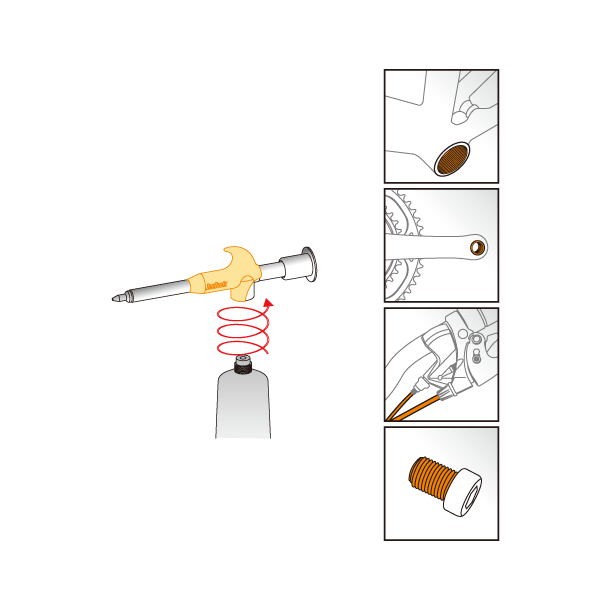 Grease gun including tube of copper grease IceToolz C278 (120 ml)