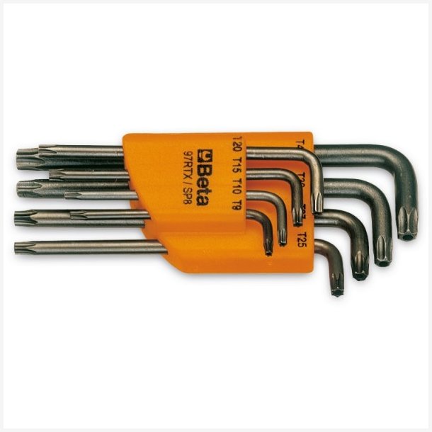 Set of 8 offset key wrenches Beta Tools  for Tamper Resistant Torx&reg; head screws