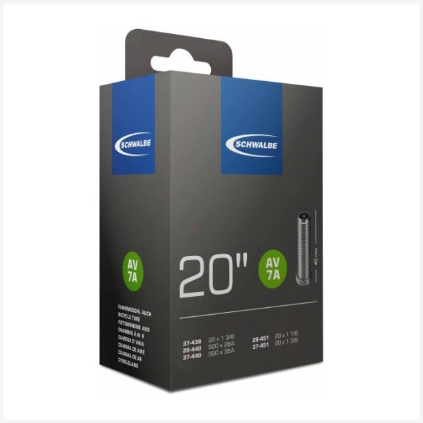Slange Schwalbe AV7A 20" / 28/37-438/451 - 40mm ventil