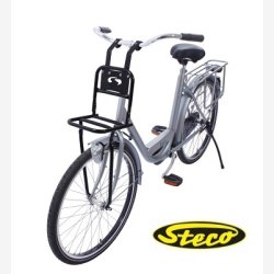 Frontlad Steco Comfort til 20-24" cykel 20 x 20 cm - blank sort