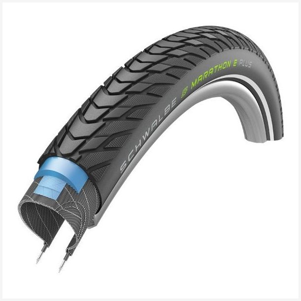 Dk Schwalbe Marathon E-Plus Performance Line 28 x 2.00" / 50-622 mm - sort med refl.