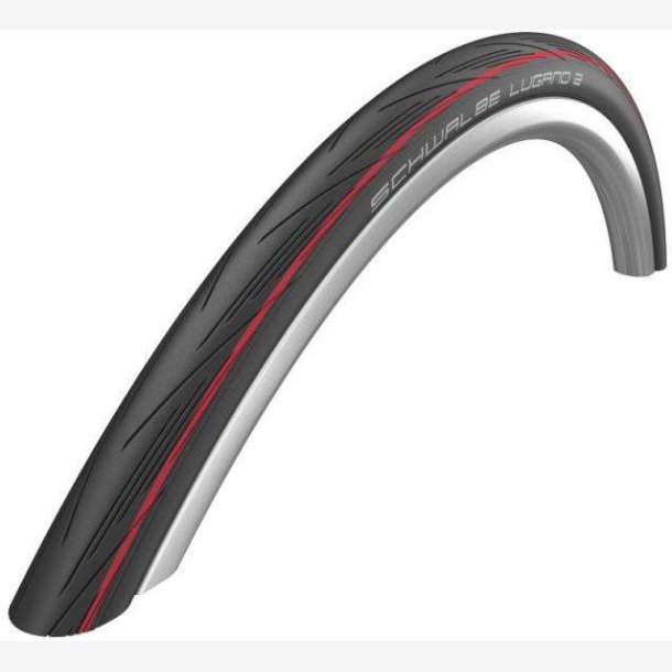 Dk Schwalbe Lugano 2 K-Guard 28 x 1.00" / 25-622 - black with red stripes