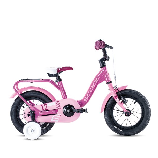 niXe 12" pigecykel - pink, aluminiums ramme