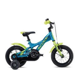 XXlite 12" drengecykel i aluminium, med fodbremse - bl/lime grn
