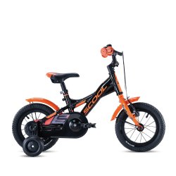 XXlite 12" drengecykel i aluminium, med fodbremse - sort/orange