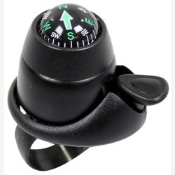 Cykelklokke Widek med indbygget kompas - sort