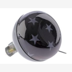 Cykelklokke Ding-Dong NietVerkeerd Stars 60mm - black with white stars