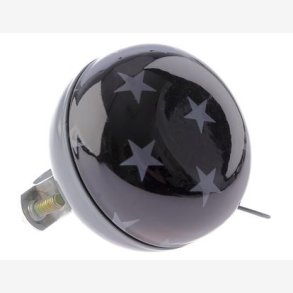 Cykelklokke Ding-Dong NietVerkeerd Stars 60mm - black with white stars