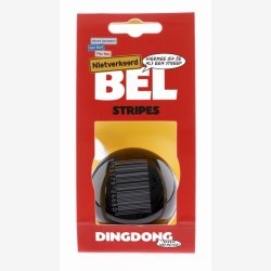 Cykelklokke Ding-Dong NietVerkeerd Stripes 60 mm - black with white barcode