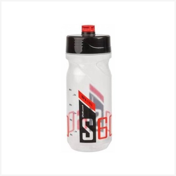 Drikkeflaske med skruels Polisport S600 - 600ml - gennemsigtig/ sort/rd