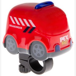 PexKids cykelklokke til brn med brandbil sirenelyd og blinkende lys