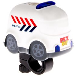 PexKids cykelklokke til brn med politibil sirene og blinkende lys