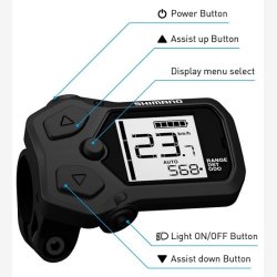 E-Cykel display / Cykelcomputer Shimano STEPS SC-EN500 for 22.2 mm Styr diameter