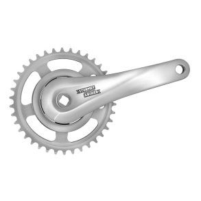 K�dehjul s�t 38T Sturmey Archer FCS608 med 170 mm krankarm - 92 mm firkantet krankboks d�ksel - s�lv