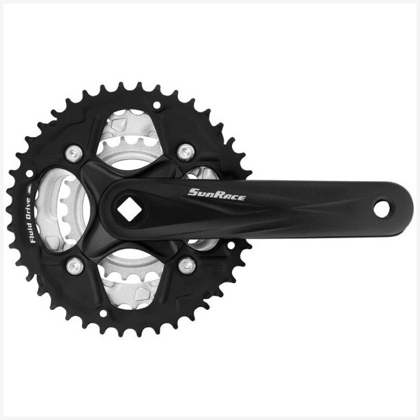 Kranks�t 7/8 speed SunRace FCM500 42-34-24T/170mm til firkantet aksel - sort