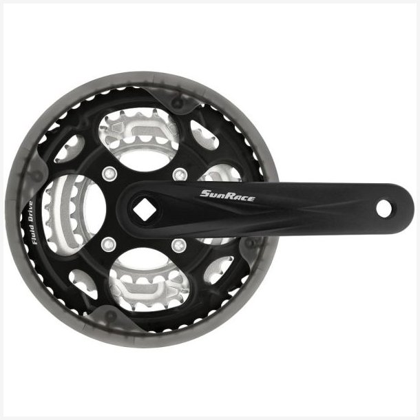 Kranks�t 7/8 speed SunRace FCM300 48-38-28T/170mm til firkantet aksel - sort