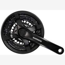 Krankst 6/7/8 speed Shimano Tourney FC-TY501 med 170 mm krank 42 x 34 x 24T med kdeskrm - sort