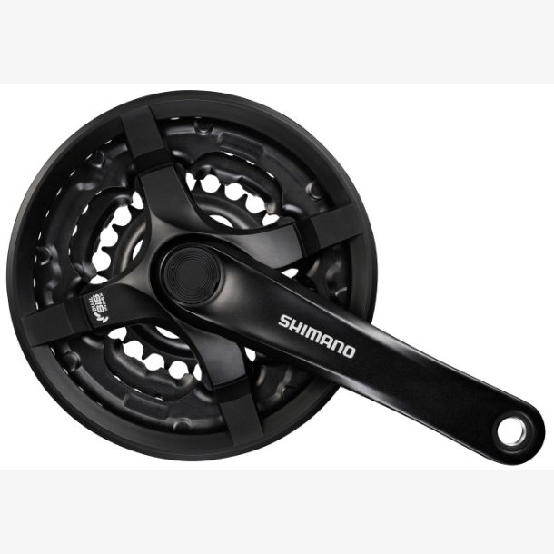 Tandhjul set 6/7/8 speed Shimano Tourney FC-TY501 with 170mm crankarm 48 x 38 x 28T - black