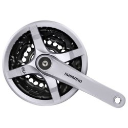 Krankst 6/7/8 speed Shimano FC-TY501 Tourney med 170mm krank 42 x 34 x 24T med kdeskrm - slv