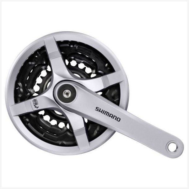 Krankst 6/7/8 speed Shimano FC-TY501 Tourney med 170mm krank 42 x 34 x 24T med kdeskrm - slv