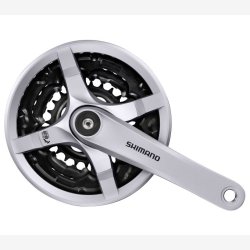 Krankst 6/7/8 speed Shimano FC-TY501 Tourney med 170mm krank 42 x 34 x 24T med kdeskrm - slv