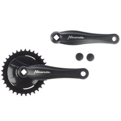 Kranks�t 33T Miranda Beta 1+ til 3/32" k�de - med skive - sort/s�lv