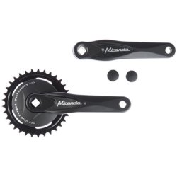 Kranks�t 33T Miranda Alfa 1 til 3/32" k�de - med 9,2 cm sort skive - sort
