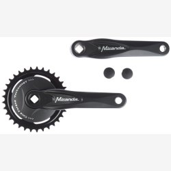 Kranks�t 33T Miranda Alfa 1 til 3/32" k�de - med 9,2 cm sort skive - sort