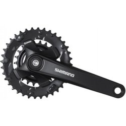 Krankst 2 x 9 gear Shimano Altus FC-M101 med 175 mm krumtaparm 36-22T med firkantet aksel - sort
