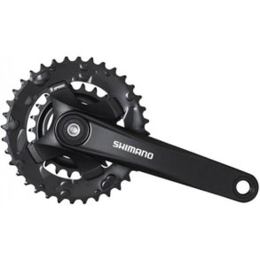 Krankst 2 x 9 gear Shimano Altus FC-M101 med 175 mm krumtaparm 36-22T med firkantet aksel - sort