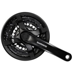 Krankst 6/7/8 speed Shimano FC-TY501 med 175 mm krank 48 x 38 x 28T med kdeskrm - sort