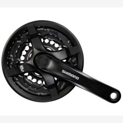 Krankst 6/7/8 speed Shimano FC-TY501 med 175 mm krank 48 x 38 x 28T med kdeskrm - sort