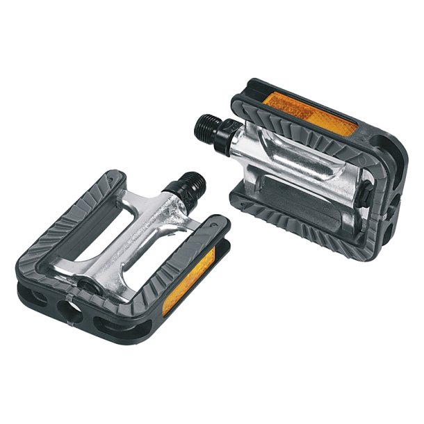 Pedaler Ergotec 191 skridsikre med st�laksel og industrielle kuglelejer - sort/s�lv