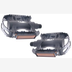 Pedalst MTB Edge plast med jernkant - sort