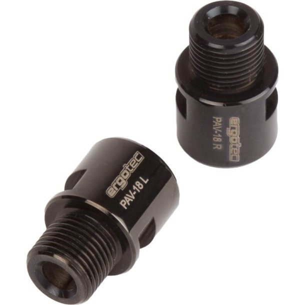 Pedal axle adapter 9/16" Ergotec - stainless steel black