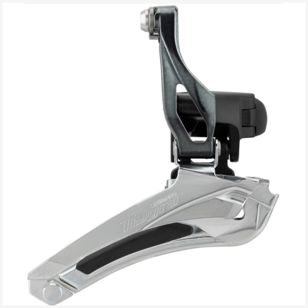 Forskifter 2 x 10 speed Shimano Tiagra FD-4700 �28,6 - �31,8 mm klemme / down-pull 61-66� 46-53d - Sort/S�lv