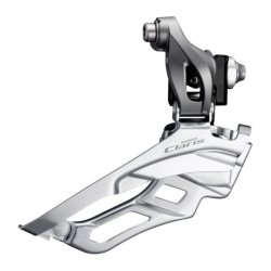 Forskifter 3 x 8-speed Shimano Claris FD-R2030 �34,9 mm klemme med adapter �31,8/28,6 mm / down-pull 63-66� vinkel 46-52T - gr�