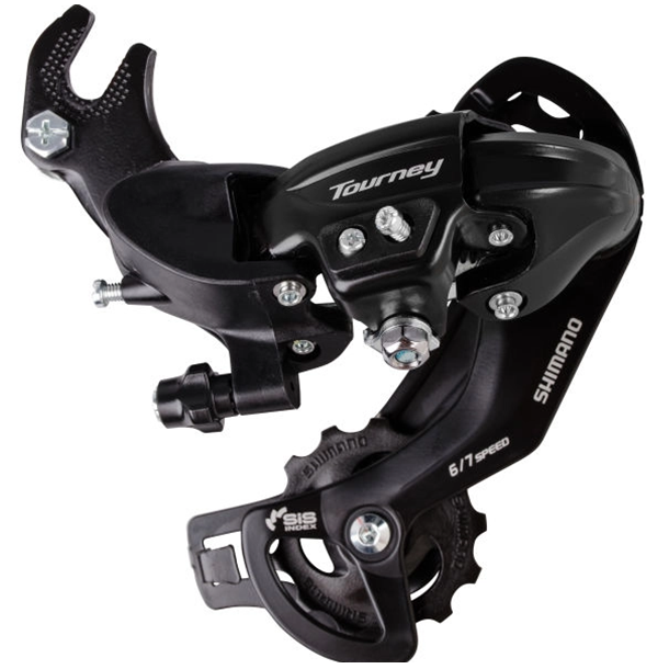 Bagskifter 6/7-gears Shimano Tourney TY300 med krog (B-type) - Sort (vrkstedsemballage)