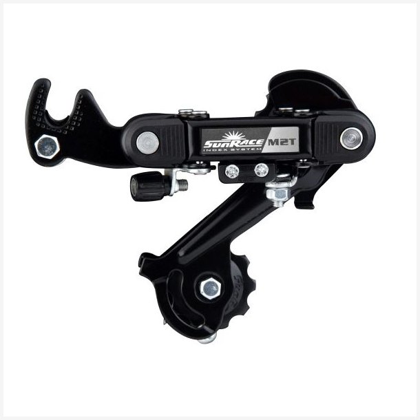 Bagskifter 6/7-gears Sunrace RDM2T med kort holder - direkte montering (krog) - Sort
