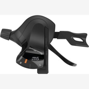 Tommelfingerskifter (til venstre) 3-trins Sunrace DLM503