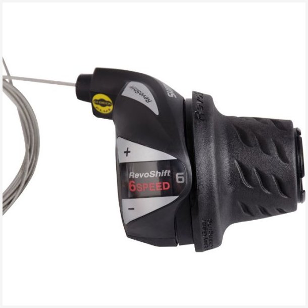 Revoshift gearskifter (til hjre) 6 gear Shimano Tourney SL-RS36 - sort/slv